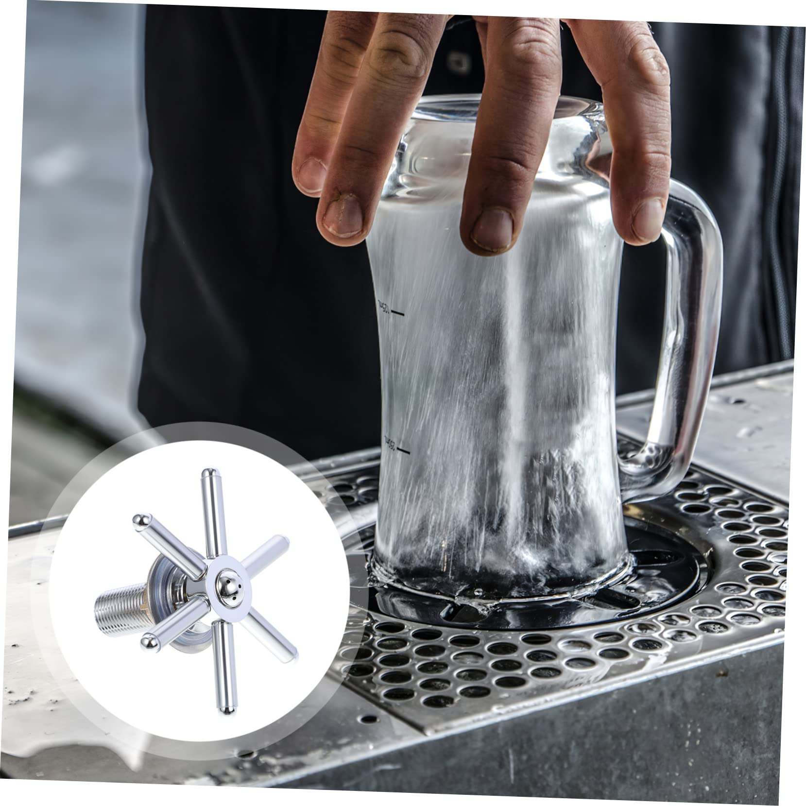 Housoutil Risciacquatore Automatico Inossidabile Per Bicchieri e Tazze Lavabicchieri Per Bar e Ristoranti Facile Installazione e Pulizia Veloce Adatto Tutti Tipi Di Bicchieri