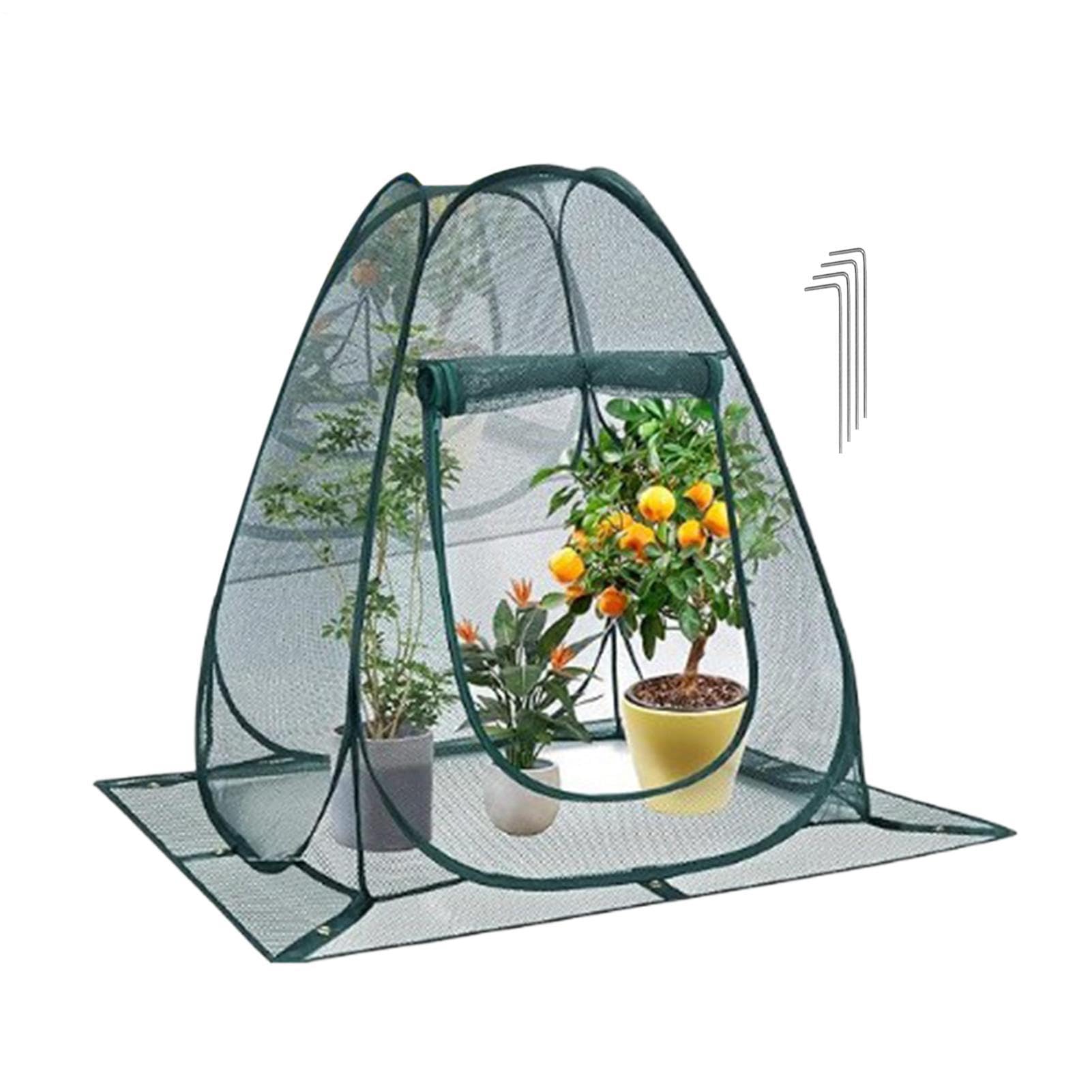 Pop-Up Garden Mesh Net Cover, 72x72x82cm Nylon Foldable Plant Protection Tent, Green Raised Bed Cover Greenhouse Netting For Outdoor Potted Plants, Protects Against Deer, Birds And Rabbits