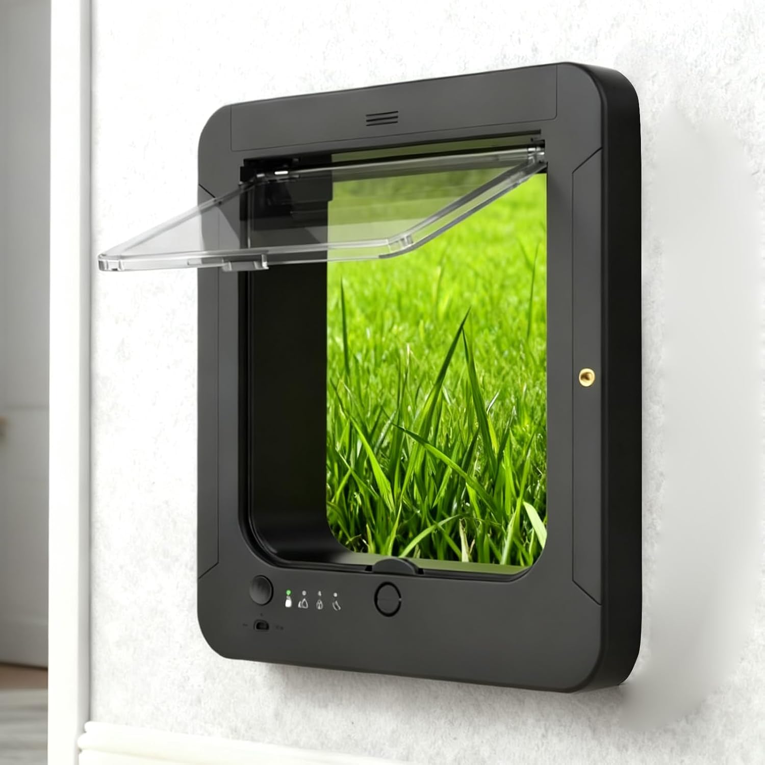 キャットフラップドア - 防雨・防風 スマートペット用品 小型犬対応可,磁気窓用 室内 猫ドア - 子猫 小型 中型用 室内 家庭 キャットドア、窓の猫 のドア、室内ドア用の子猫のドア、犬の犬用のロック可能な磁気フラップ付きの猫のフラップドア、猫のドア、猫と小型犬用の ... スマートキャットドア,スマート 猫用ゲート リモコンと2つのセンサー首輪付き - 自動センサー 犬用ゲート | 屋内屋外 出入口 パ