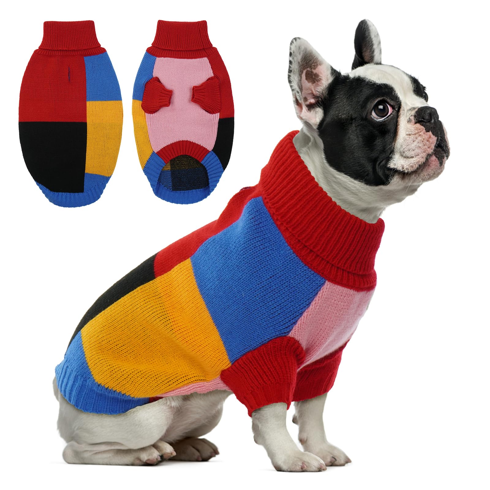 Hjumarayan Dog Jumper, Vintage Dog Jumpers Medium Size with Legs, Soft & Warm Sweater with Harness Hole
