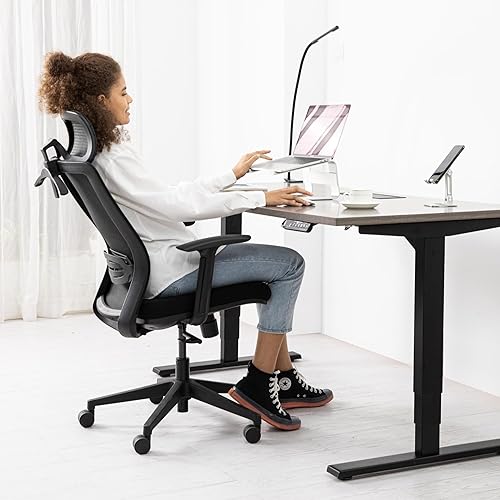 Miniatura 2 de Progressive Desk Silla de aire ergonómica de malla de oficina. Brazos y reposacabezas ajustables. Silla de postura enrollable, reclinable y cómoda -