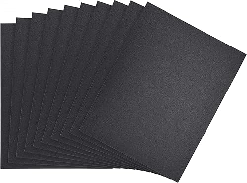 uxcell Hojas de lijado de grano 180 de 9 x 11 pulgadas, papel de lija de carburo de silicio húmedo y seco para muebles de madera, pulido de metal,