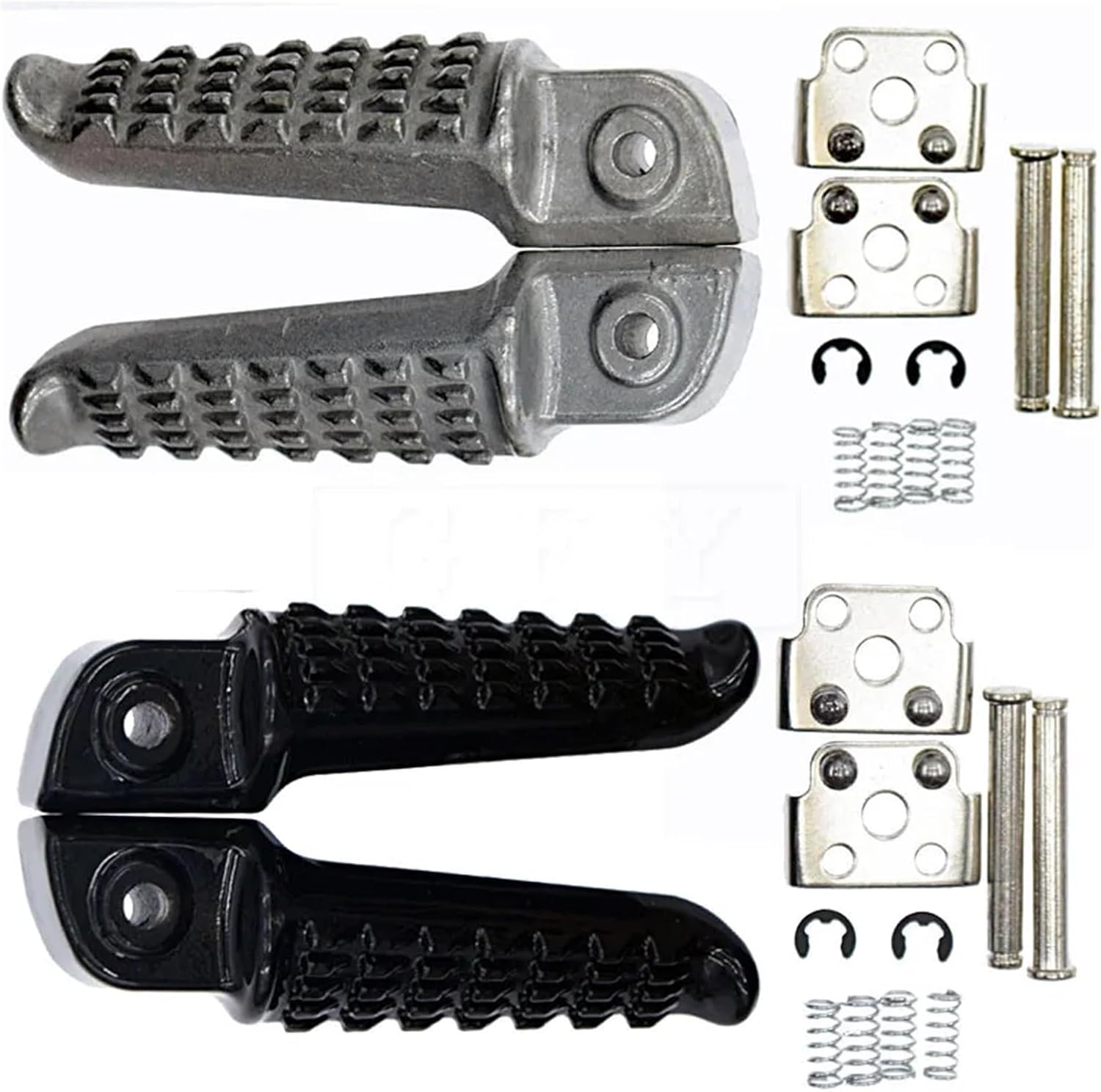 Fit For Kawasaki ZX6R ZX9R ZX10R ZX14 ZX-14 Z750 Z1000 ZZR1200 GTR1400 ZZR1400 Motorcycle Front & Rear Footrests Floor Boards(Front Black)