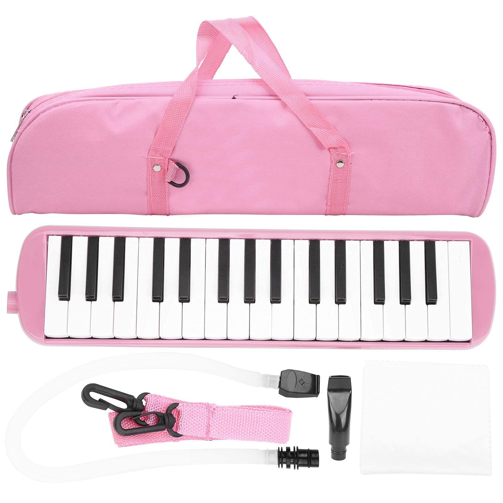 Melodica Principiante, Pianoforte ad Aria Melodica 32 Tasti per Bambini con Borsa per il Trasporto Regalo Musicale Strumento Musicale per Principianti, Adulti, Studenti e Bambini(Rosa)