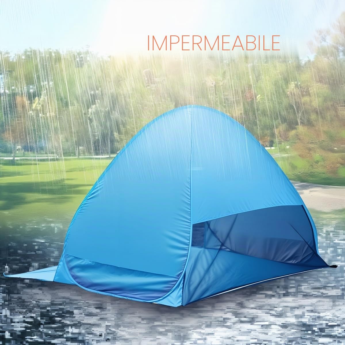 XXL Tenda da Spiaggia Portatile Pop Up, Protezione Solare e Ombra per un Giorno Rilassante al Mare, Tenda Spiaggia, TERENT