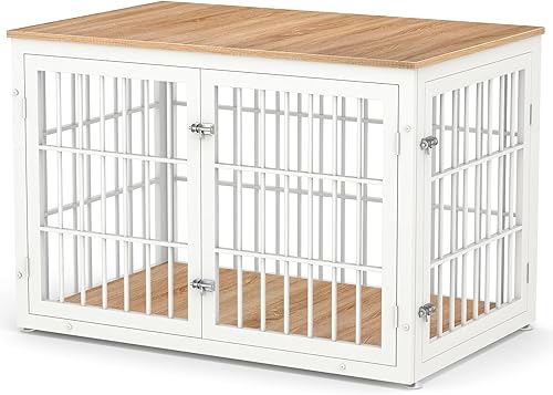 Mueble de jaula de perro resistente de 48 pulgadas para perros grandes, mesa auxiliar decorativa para casa de mascotas, muebles de madera extra