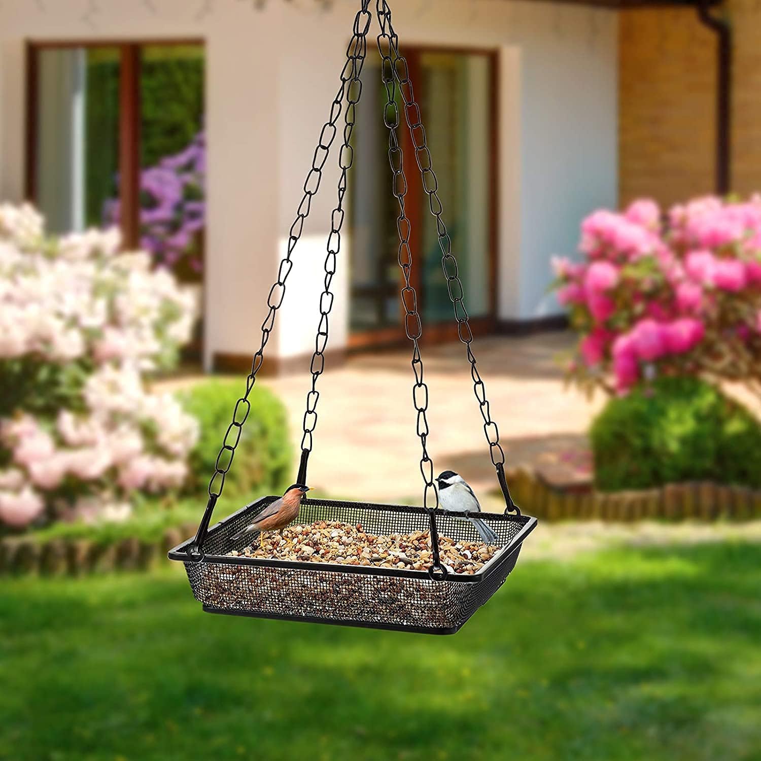 Esschert Fallen Fruits Triangle Bird House With Birdfeeder