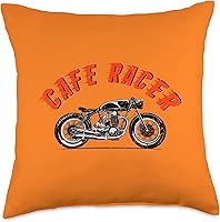 Vista 4 de American Cafe Racer Motorcycle Apparel and Merch Cafe Racer Biker Men Women Adult Teens Boys Girls Kids Youth Throw Pillow, 16x16, Multicolor