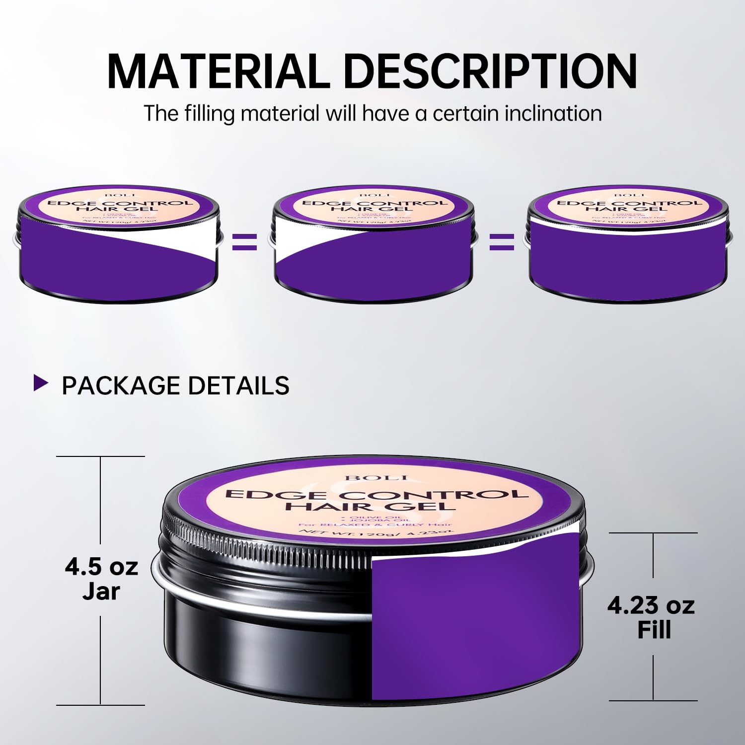 BOLI Strong Hold Edge Control Gel for Women, Styling Wax - Non-Greasy, Non-Flaking, No White Cast, Long Lasting, Shine & Smooth for All Hair Types (120g) - Image 6