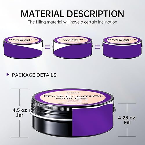 Miniatura 6 de BOLI Gel de control de bordes de fijación fuerte para mujeres, cera de peinado, no grasa, no descamada, sin yeso blanco, de larga duración, brillo y