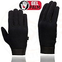 Vista 5 de Milwaukee Leather SH44612 - Guantes de mano para mecánicos de motocicleta de gel de malla textil negra para hombre, con parte inferior de tela Amara