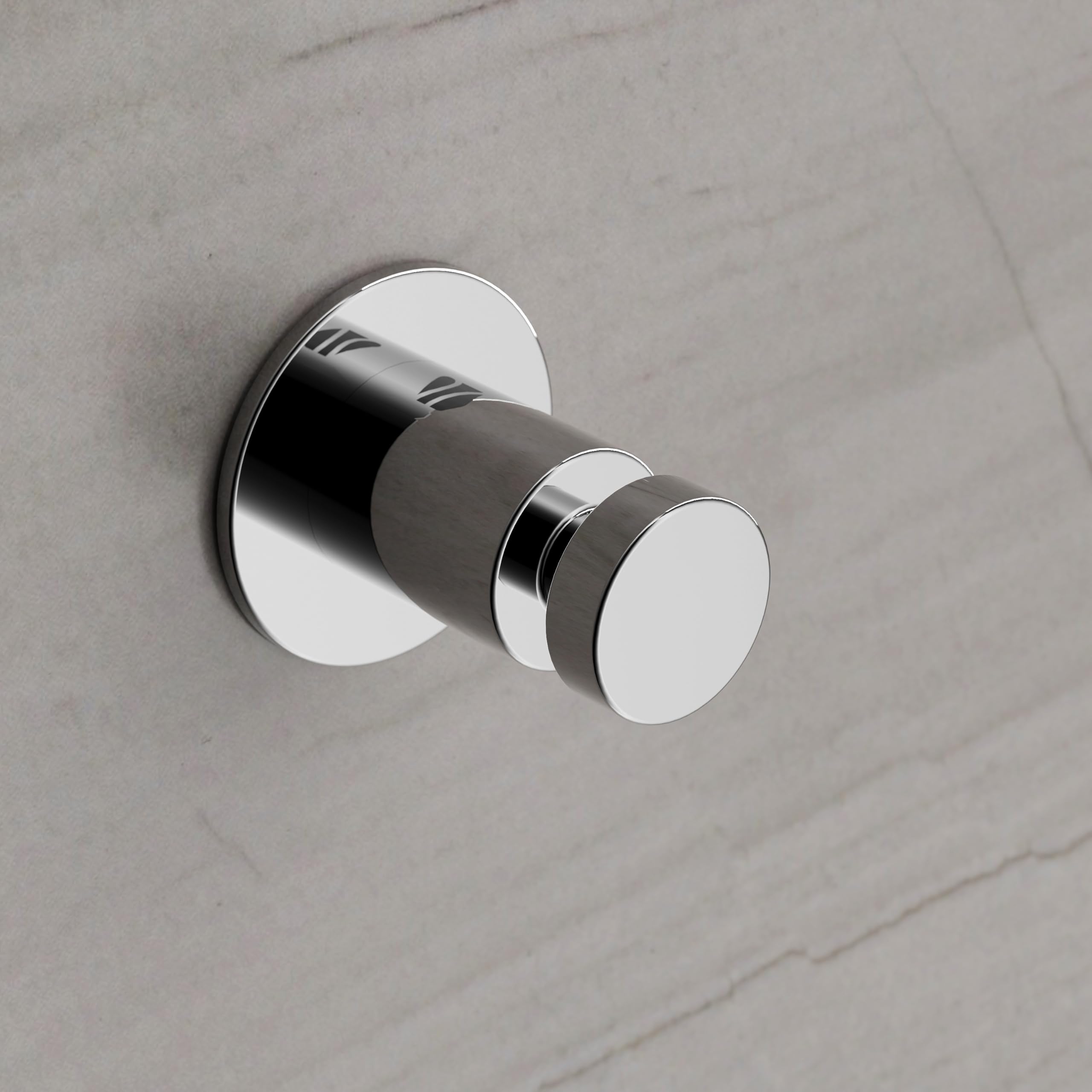 Bernstein Edelstahl Handtuchhaken OLA 2er Set selbstklebend ohne Bohren rund chrom hochglanz modern minimalistisch Wandmontage Badezimmer rostfrei