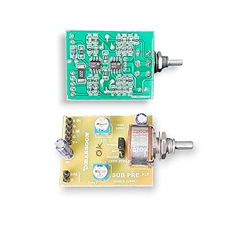 SUBWOOFER Low Pass Filter Board, DC12V to 24V Single Power Supply | Compact SMD IC Design | Dual Frequency Adjustable Preset | 47K Bass Volume Control | Car, Auto, Van, and Home Audio Systems
