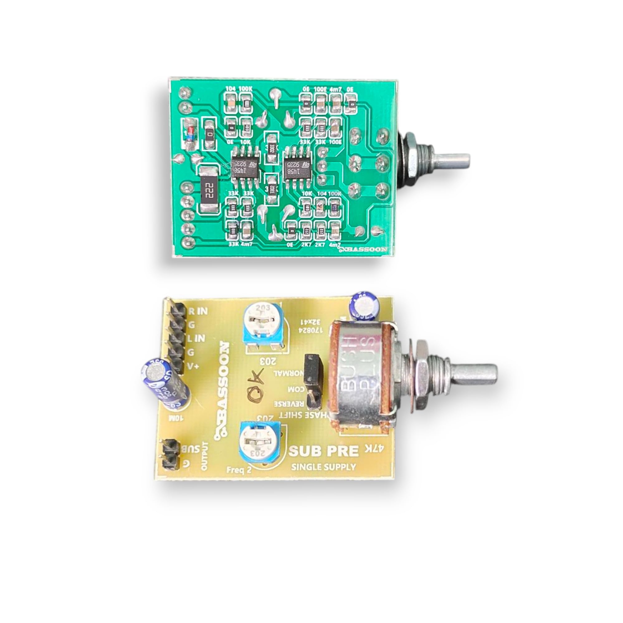 SUBWOOFER Low Pass Filter Board, DC12V to 24V Single Power Supply | Compact SMD IC Design | Dual Frequency Adjustable Preset | 47K Bass Volume Control | Car, Auto, Van, and Home Audio Systems-picture-10