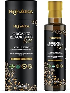 High Strength Black Seed Oil, 250ML Cold Pressed Organic BSO Liquid - Turkish Nigella Sativa Black Cumin Seed Oil with Min. 2% Thymoquinone for Immune Support, Joint Health and more - by HighAtlas