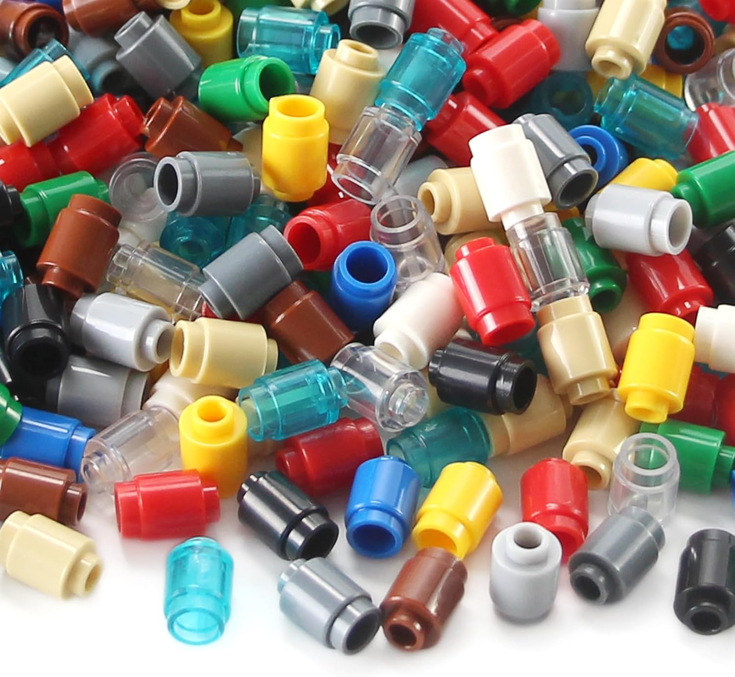 Feleph 600 Pieces 1x1 Round Bricks Bulk Multicolored Classic Basic Parts Building Creative Play Set Blocks Toy Accessories Compatible with 3062 Major Brands (12 Mixed Color)