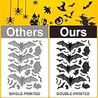 Vista 3 de Calcomanías de calabaza, araña y murciélagos para ventanas de tienda de Halloween, calcomanías de ventana de doble cara para decoración