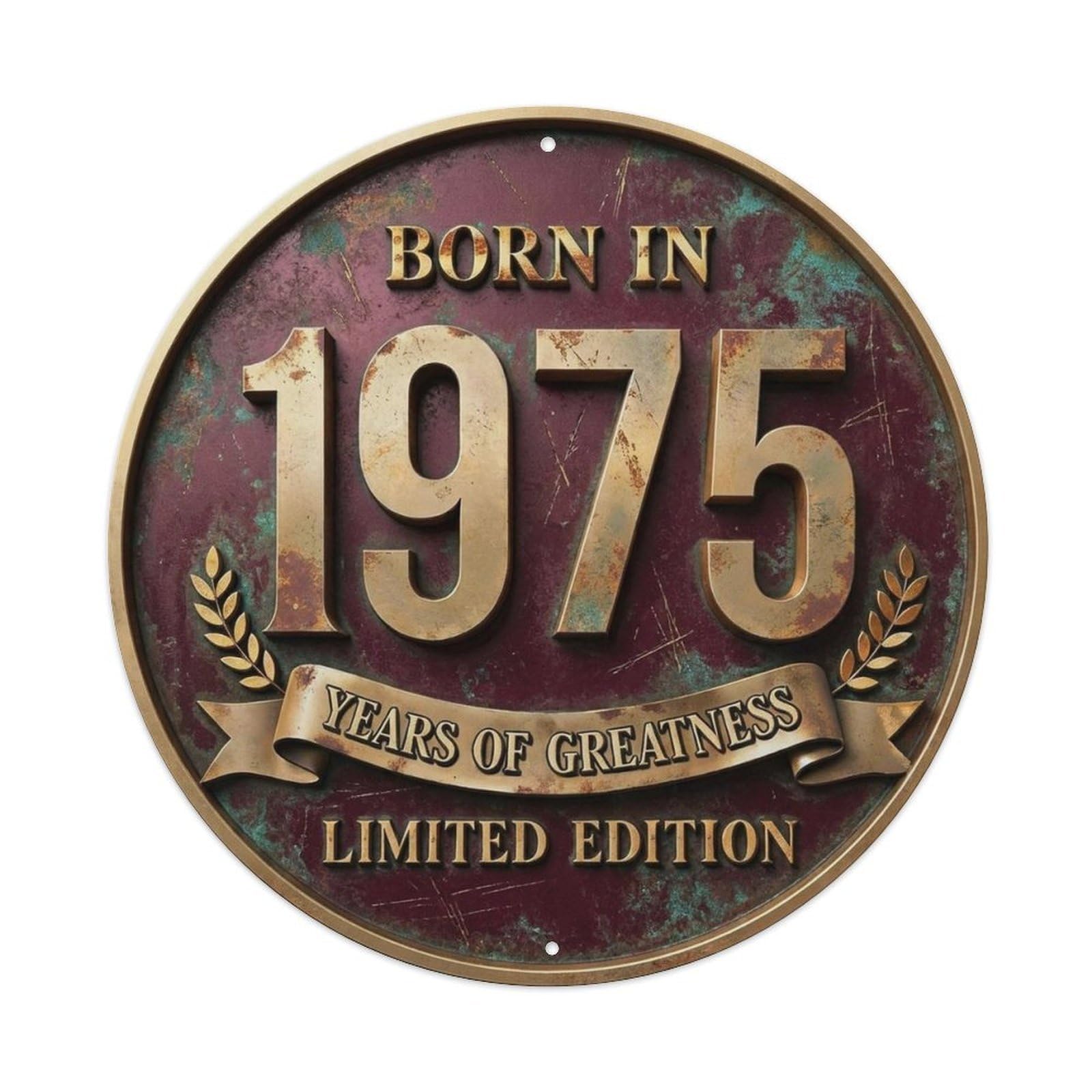 Born In 1975 Years Of Greatness Classic Style Metal Tin Sign