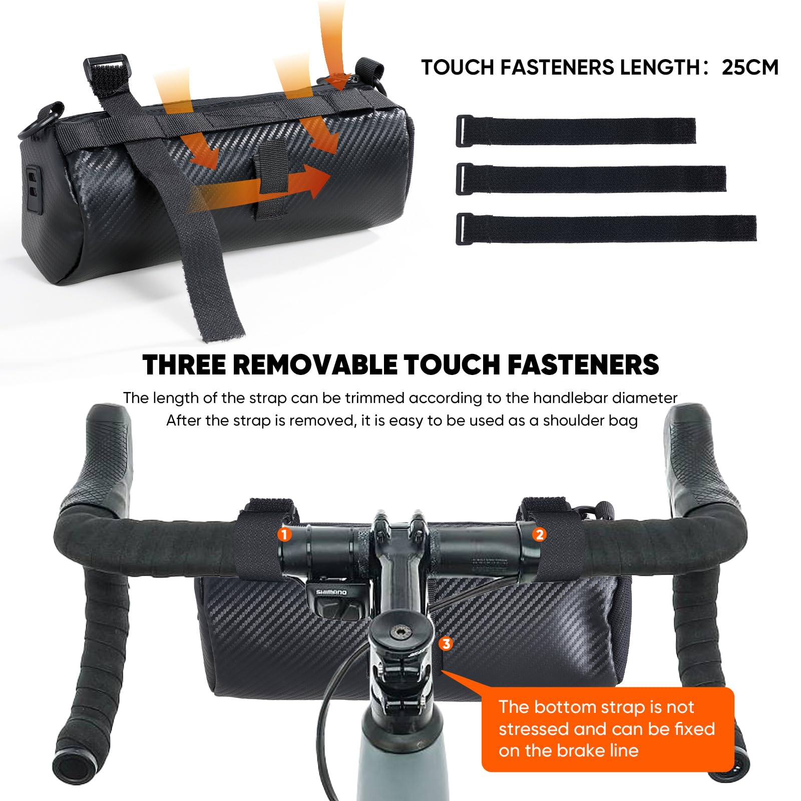 ZOESURE Sac de Guidon de vélo, iperéable Sacoche Velo, 2L Sac Avant à bandoulière pour vélo de