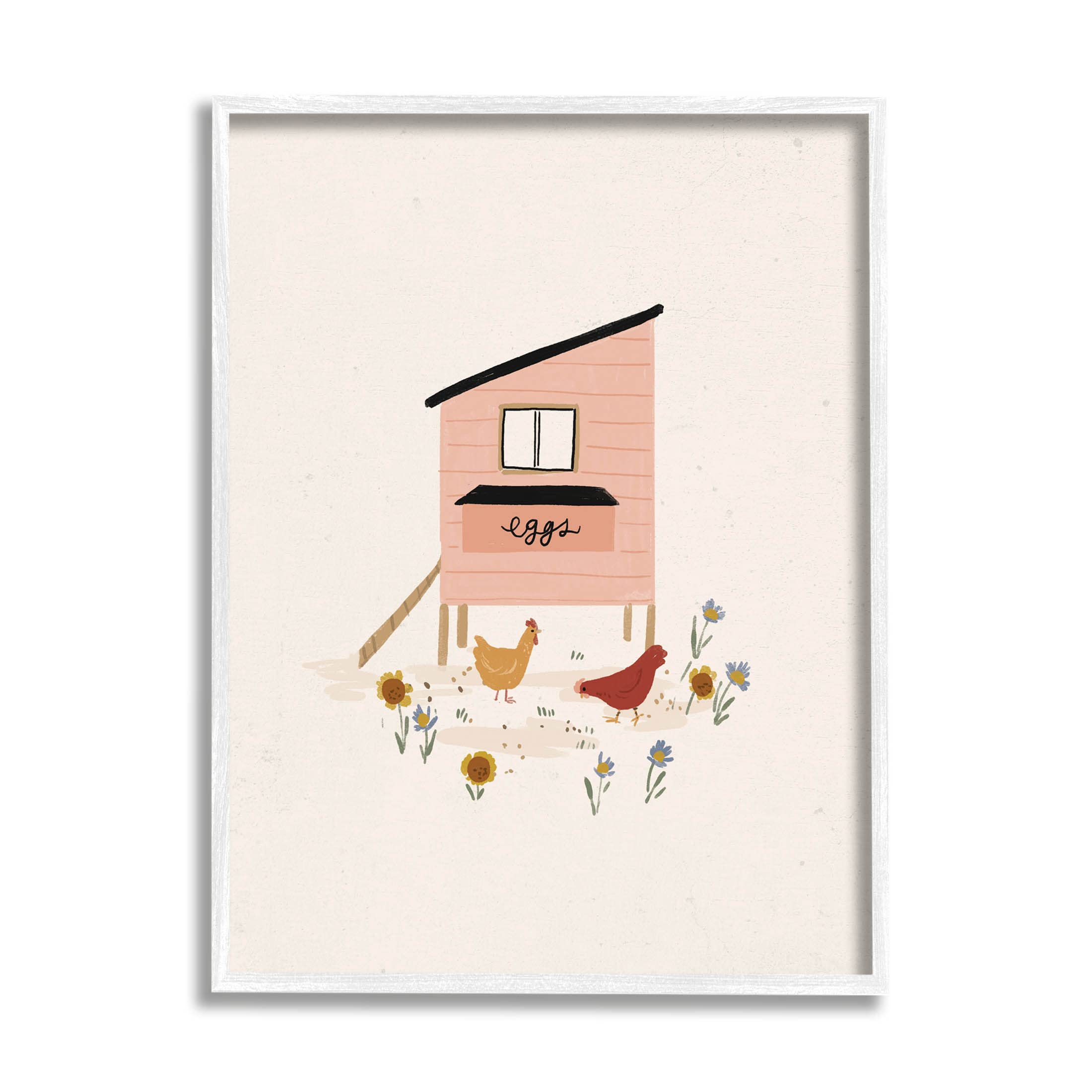 Stupell Industries Pastel Hen House Eggs Chickens Giclee Framed Wall Art, Design by Loni Harris
