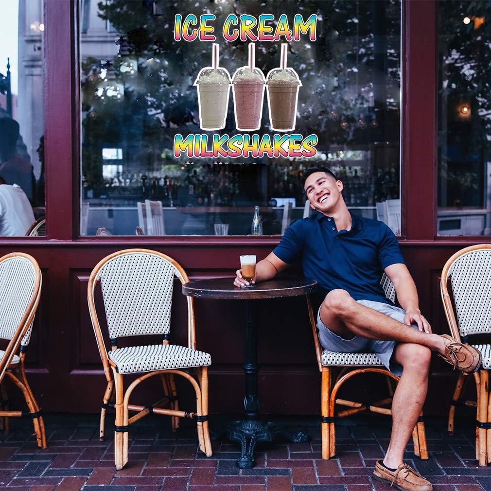 Die-Cut Sticker Multiple Sizes Ice Cream Milk Shekes Retail Ice Cream Milk Shakes Indoor Decal Concession Sign Brown 24in Longest Side