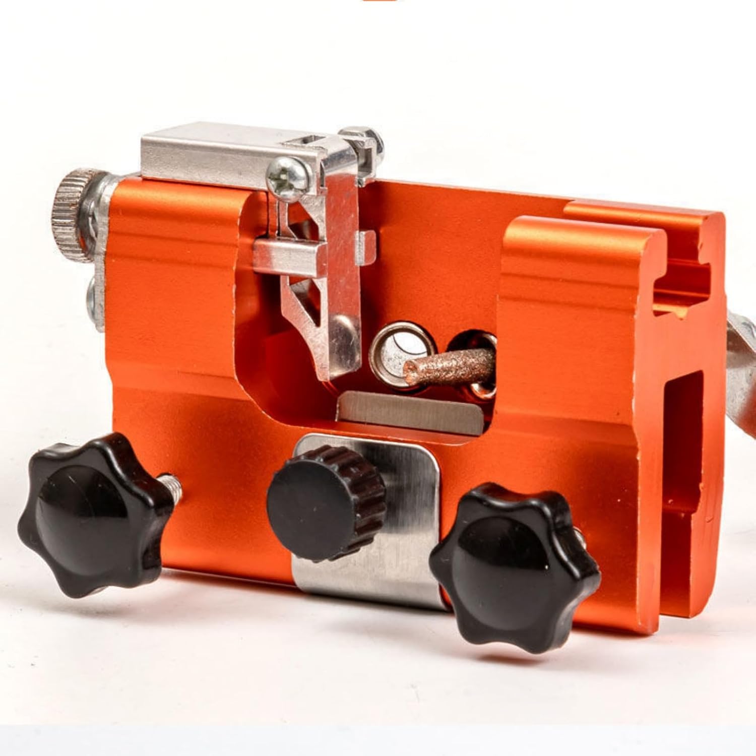 Klampero Chain Sharpener, Chain Saw Sharpener Tool, Chainsaw Sharpener Jig Kit Universal Chain Saw Blade Sharpening Tool with 5 Sharpening Rods (Yellow, Large)