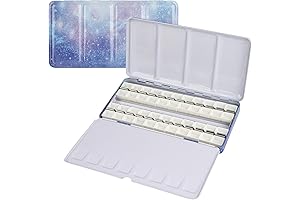 Framendino Galaxy Metal Watercolor Palette with Fold Out Palette Large Tray Palette...