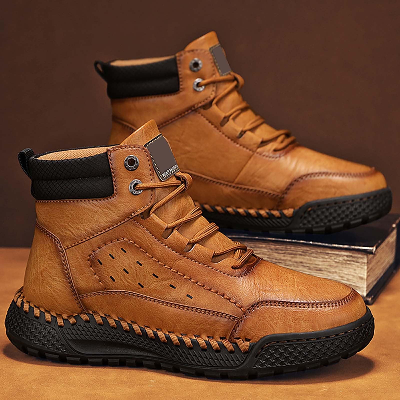 Generisch Wanderstiefel Herren Wasserdicht Traillaufschuhe rutschfest Leder