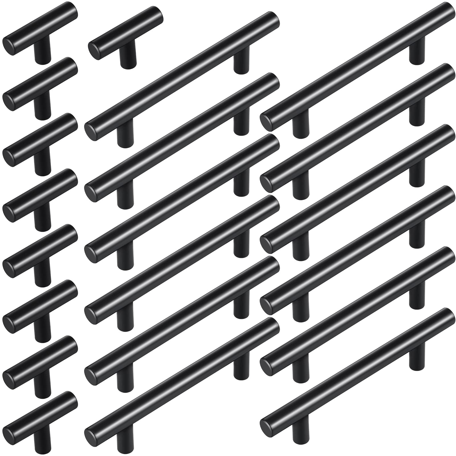Photo 1 of 20 Pack Matte Black Cabinet Pulls Kitchen Cabinets Handle Stainless Steel Kitchen Drawer Pulls for Cabinets Dresser Drawer Handles, 5'' Length and 2'' Length, 3.4'' Hole Center