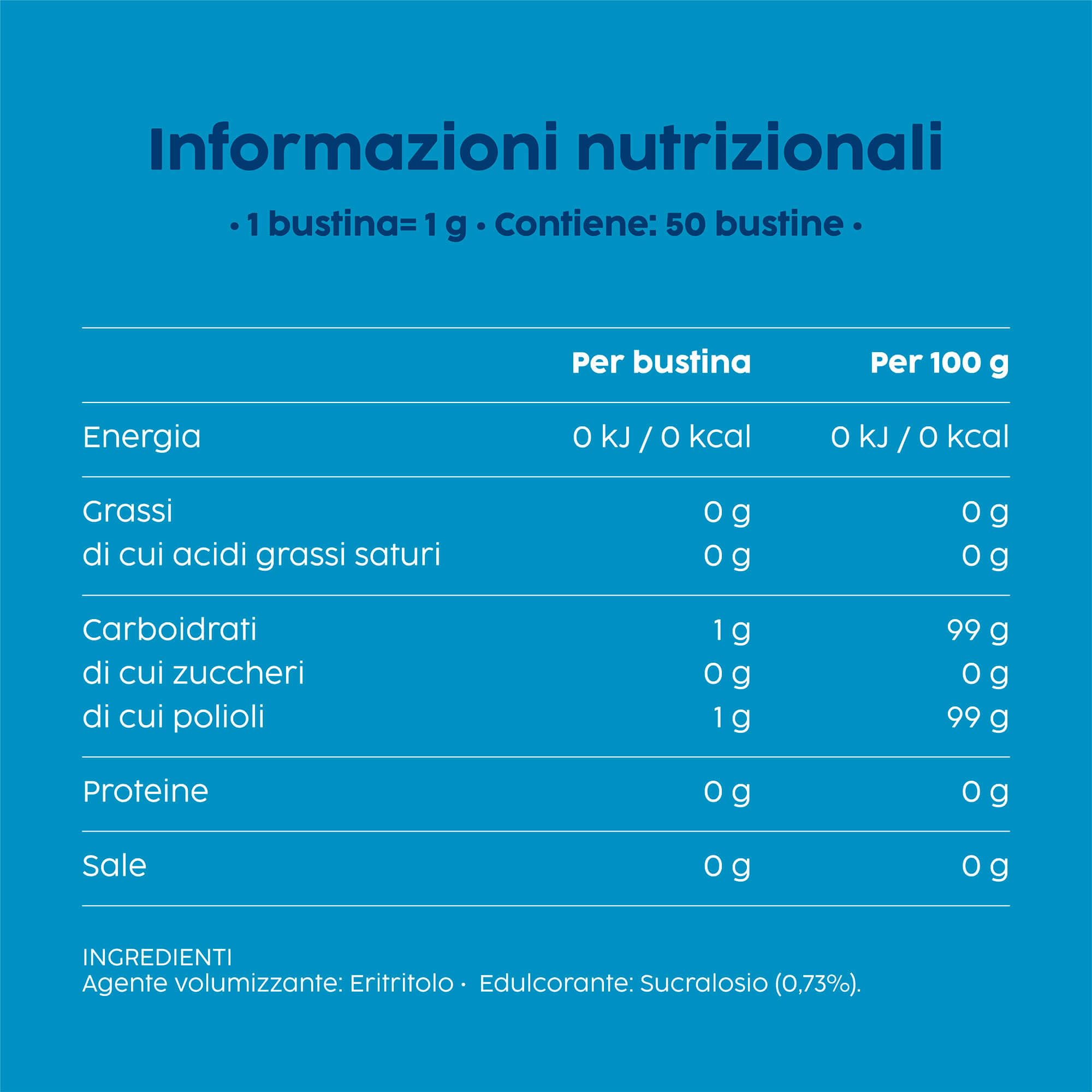 Misura Sugarly 50 Bustine, Dolcificante Senza Retrogusto, Zero Calorie, Cristalli Finissimi, Senza Aspartame, Senza Glutine, Vegano, Sostitutivo dello Zucchero, Multipack da 12x50 bustine