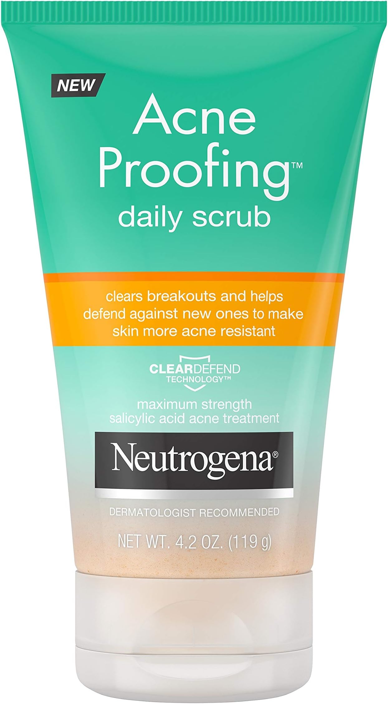 Neutrogena Acne Proofing Daily Facial Scrub with Salicylic Acid Acne Treatment, Exfoliating and Cleansing Face Wash, Oil-Free, 4.2 oz