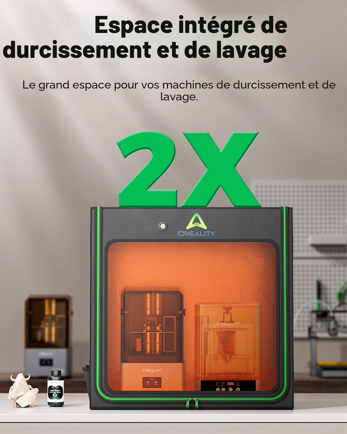 Creality Boîtier Officiel en résine pour imprimante 3D avec Interface Ventilateur, 1000 x 500 x 1000 mm, très Grand Espace pour Impression 3D, température constante, Anti-poussière, isoler Le Bruit