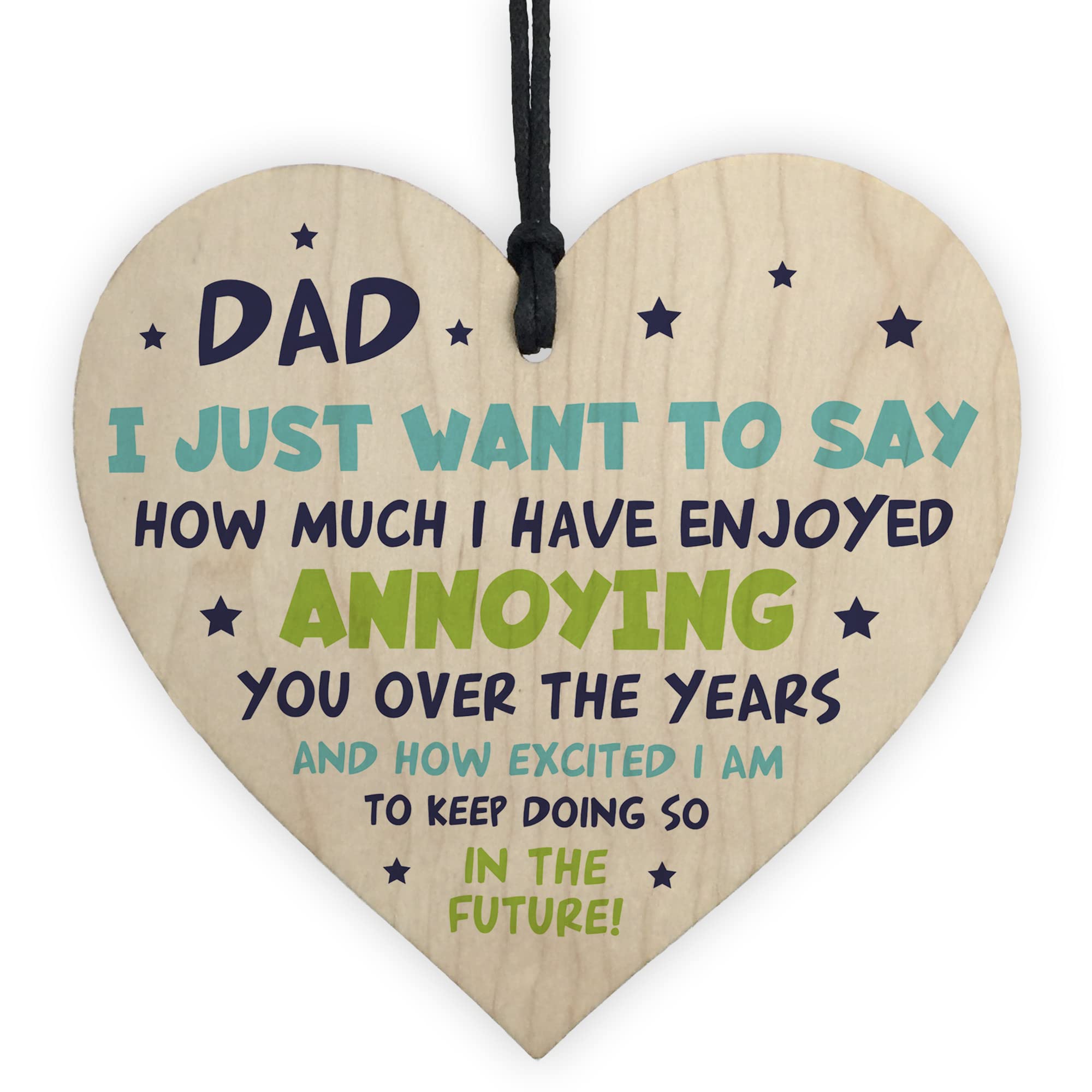 Father's Day Card, Dad Birthday Card, Funny Father's Day Card For Dad From Daughter, Fathers Day Card From Son, Funny Birthday Card (Wood Heart)