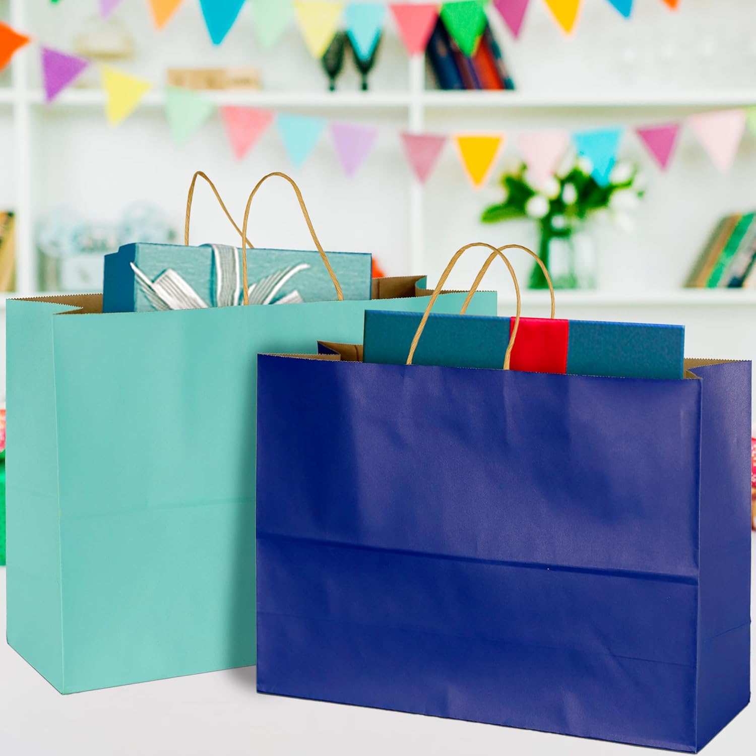 BLEWINDZ 70Pcs Large Paper Bags with Handles, 16x6x12 Inches Multicolor Paper Shopping Bags for Small Business, Large Kraft Gift Bag Bulk for Grocery Mechandise Retail (10 Colors) - Image 5