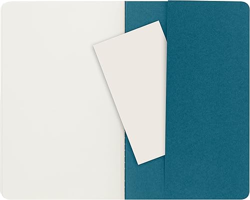 Miniatura 5 de Moleskine Cahier - Cuaderno de cubierta suave, tamaño L (5 x 8.25 pulgadas), hojas en blanco, cubierta azul (brisk blue), 80 páginas (juego de 3)