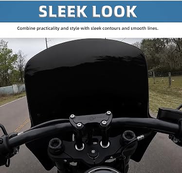 Motorcycle Fairing Windshield Kit, 5.75 Headlight Fairings 48-58mm Forks 15 Dark Gray Windscreen with Extension for Harley 2006-2017 Dyna Low Rider FXDL Super Glide Street Bob FXDB