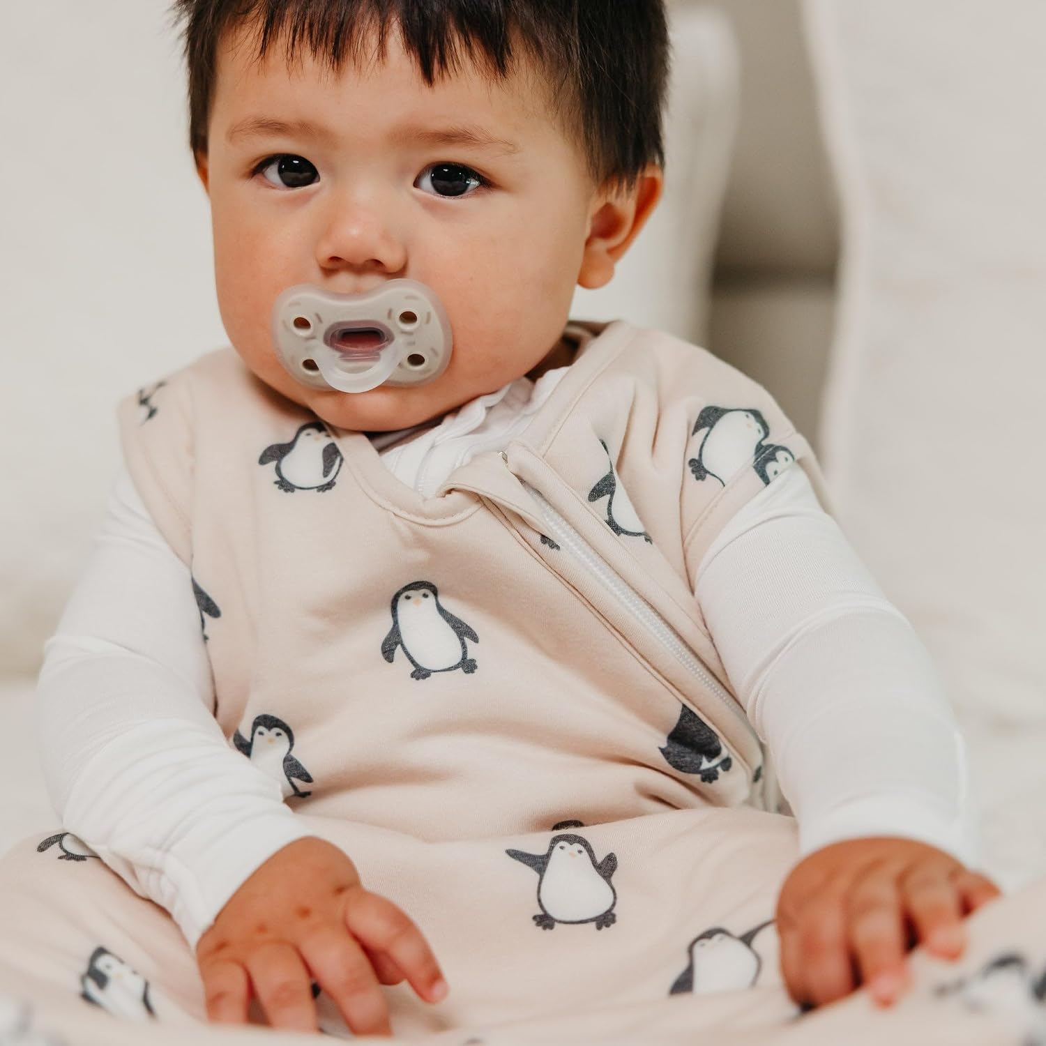 Copper Pearl Baby Sleep Sack, Penguins - 1.0 TOG All-Season Wearable Blanket for 6-12 Months, Sleeveless Sleep Sack for Baby Boy or Girl
