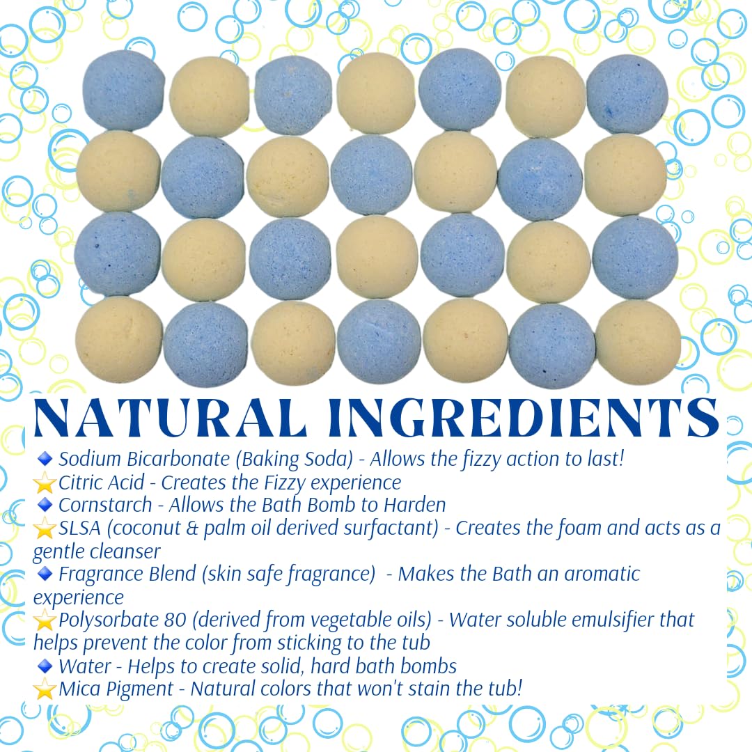 Sinarie Soaps Starry Night Bath Bombs - Colorful, Fizzy, and Relaxing with Natural Essential Oils (4 oz.)