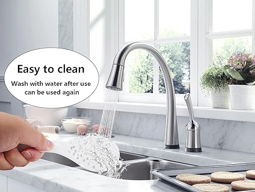 Miniatura 4 de Juego de 2 utensilios de cocina de plástico, cuchara antiadherente para servir y espátula resistente al calor para granos, 7.87 pulgadas (blanco)