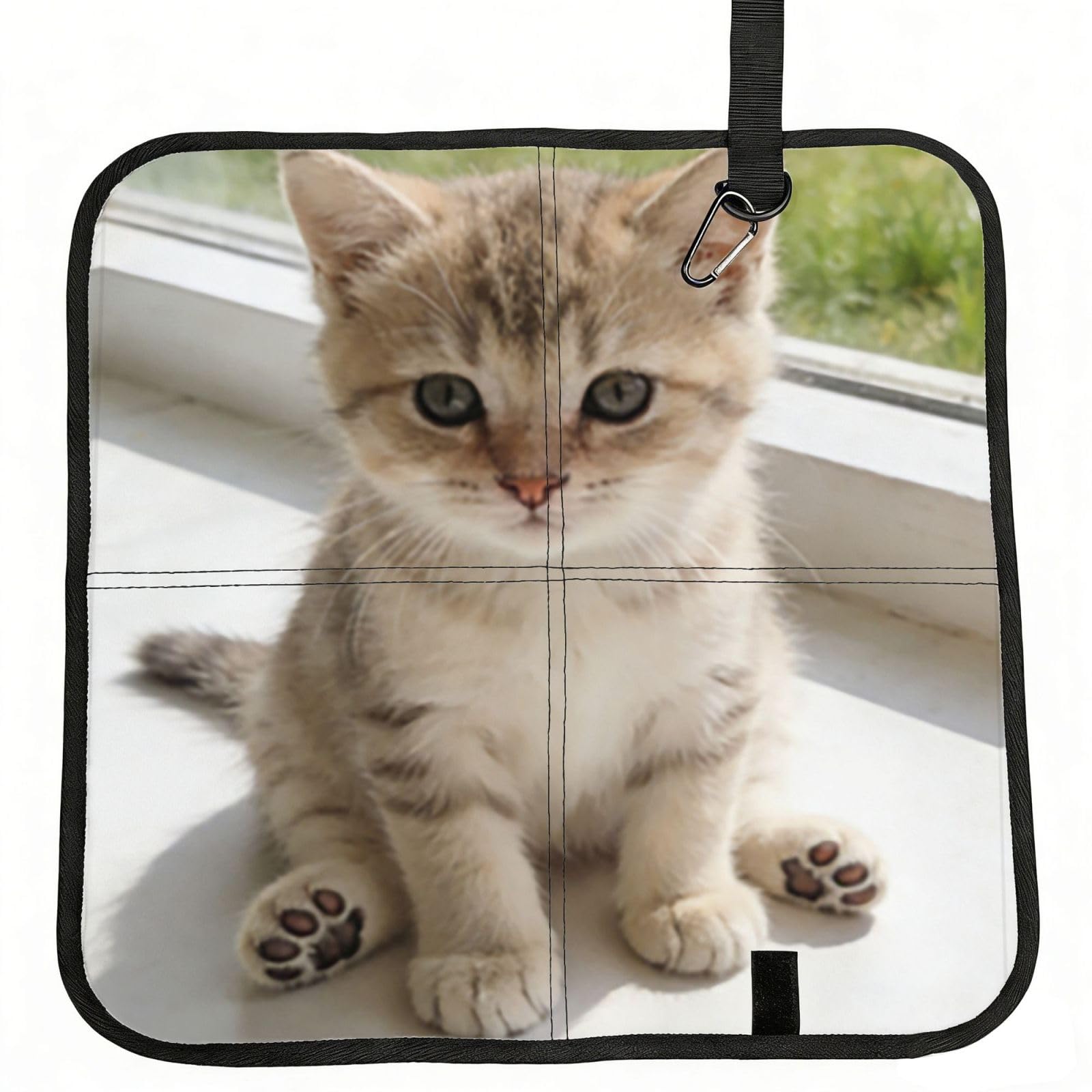 DUYIOKH Cute Kitten Print Foldable Portable Seat Cushion for World Cup Games, Camping and Outdoor Activities