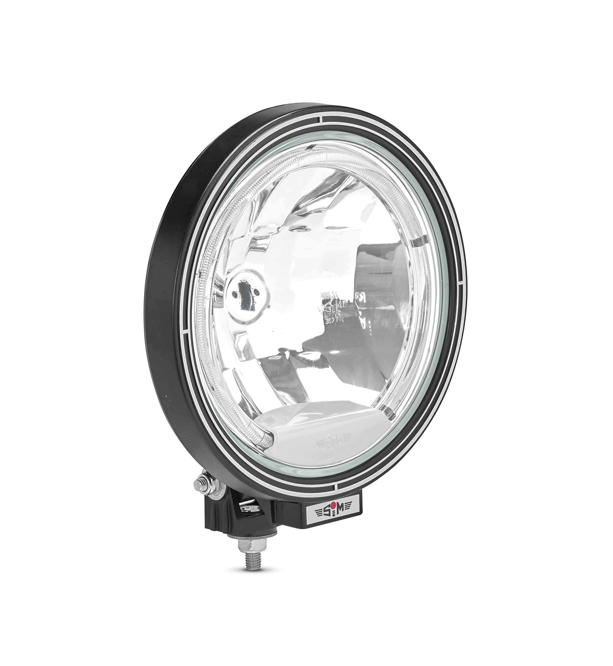 Generico Faro Rotondo 12V/24V Luce Bianca Laterale Angel Eye a Led 22cm Universale Fuoristrada Camion Trattore