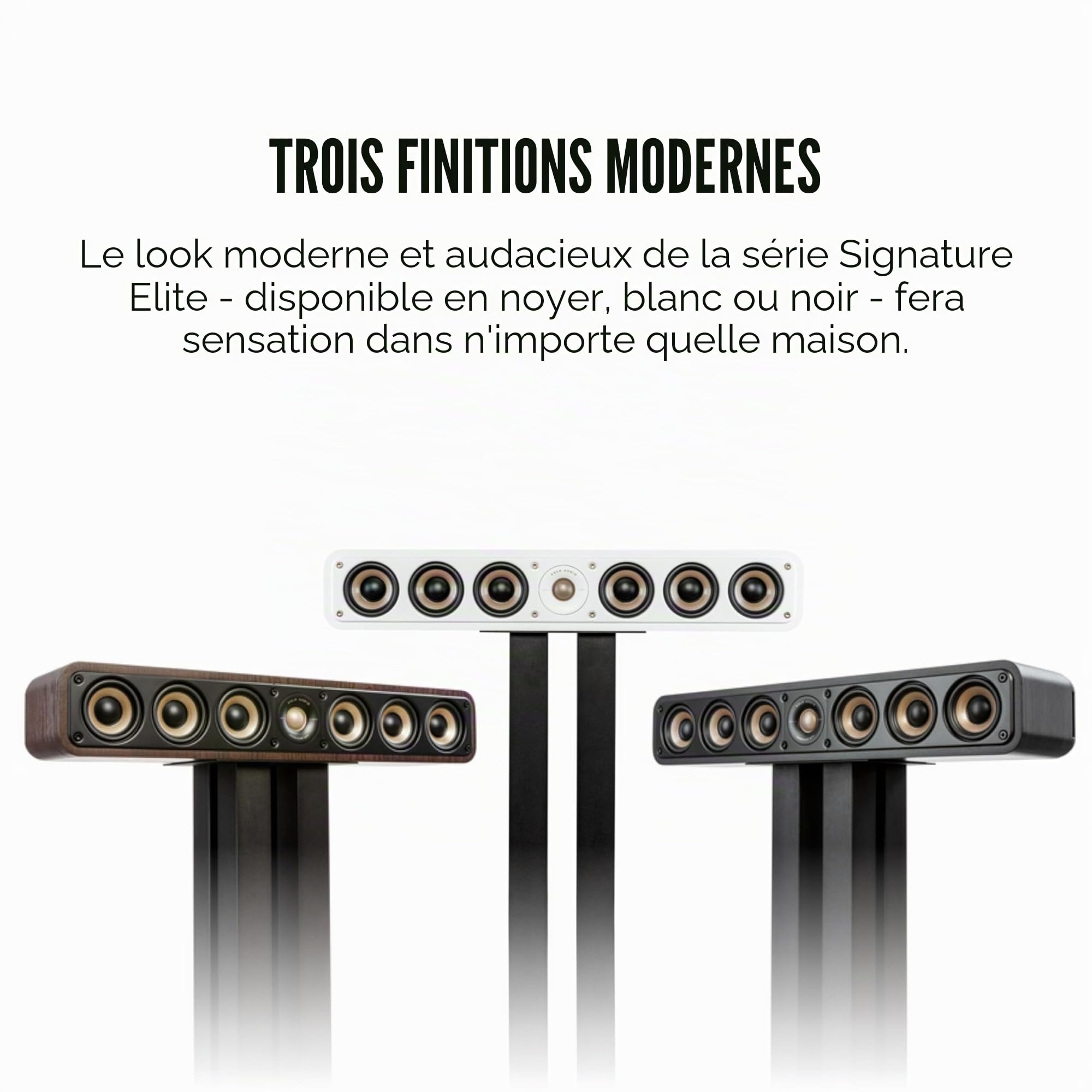 Polk Audio Signature Elite ES35 Enceinte Centrale Hi-Res, Compatible Dolby Atmos/DTS:X (Pièce) - Noire