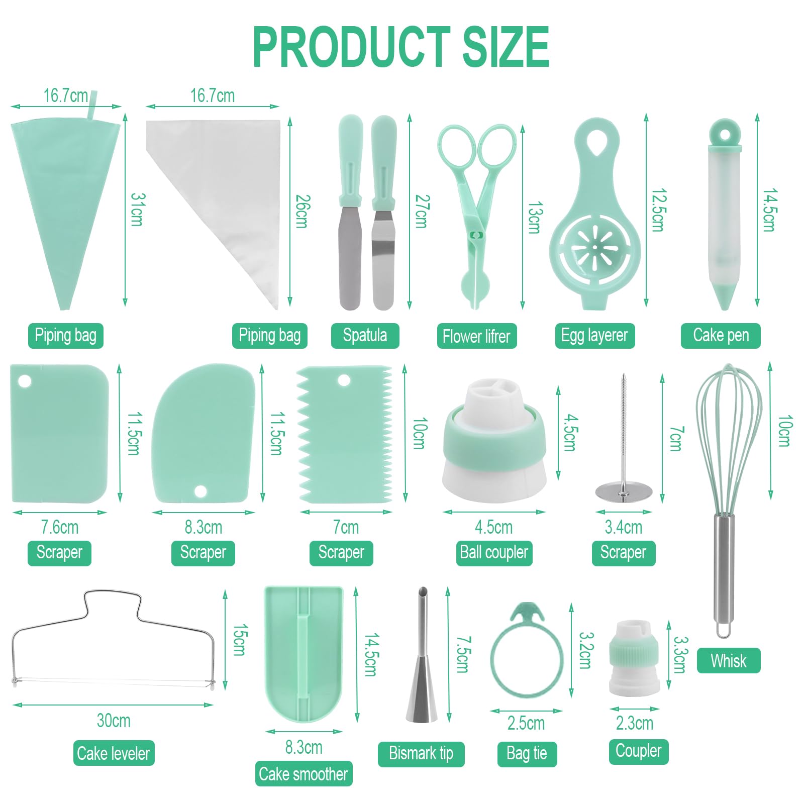 Kit de decoración de pasteles de 137 piezas, juego de decoración de pasteles con tocadiscos, herramientas de decoración de pasteles, 3 raspadores de pasteles, 2 espátulas, 32 bolsas pasteleras, para