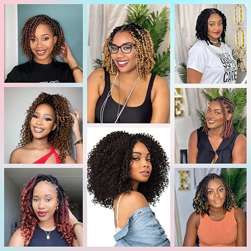 Miniatura 7 de Marley Twist - Cabello trenzado de 12 pulgadas, cabello rizado rizado 350, cabello afro trenzado elástico, 3 paquetes de cabello rizado rizado cobre