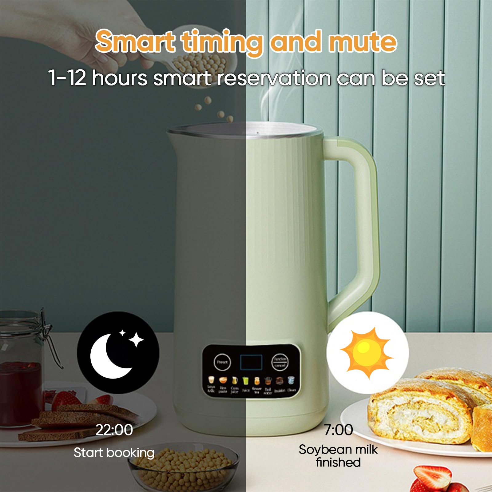 220v Macchina Per Latte Vedetali, 600ml Macchina Automatica Del Latte Di Noci, Latte Vegetale Fatto In Casa Senza Lattosio, Multifunzionale E Salute Macchina Per Latte Di Soia per Avena, Soia, Noci