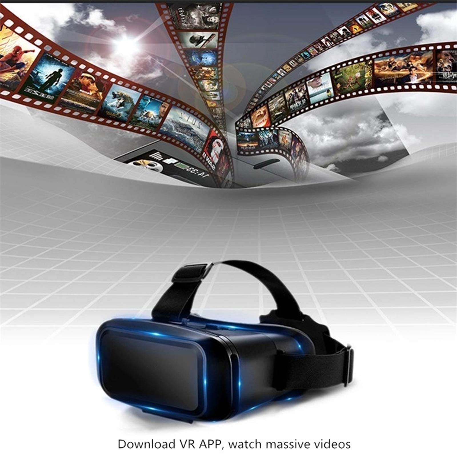 Visore VR Occhiali VR 3D Adatto per Smartphone 4,7-6,9 Pollici, Cuffie per Realtà Virtuale VR 3D Film Glasses con Lenti Regolabili