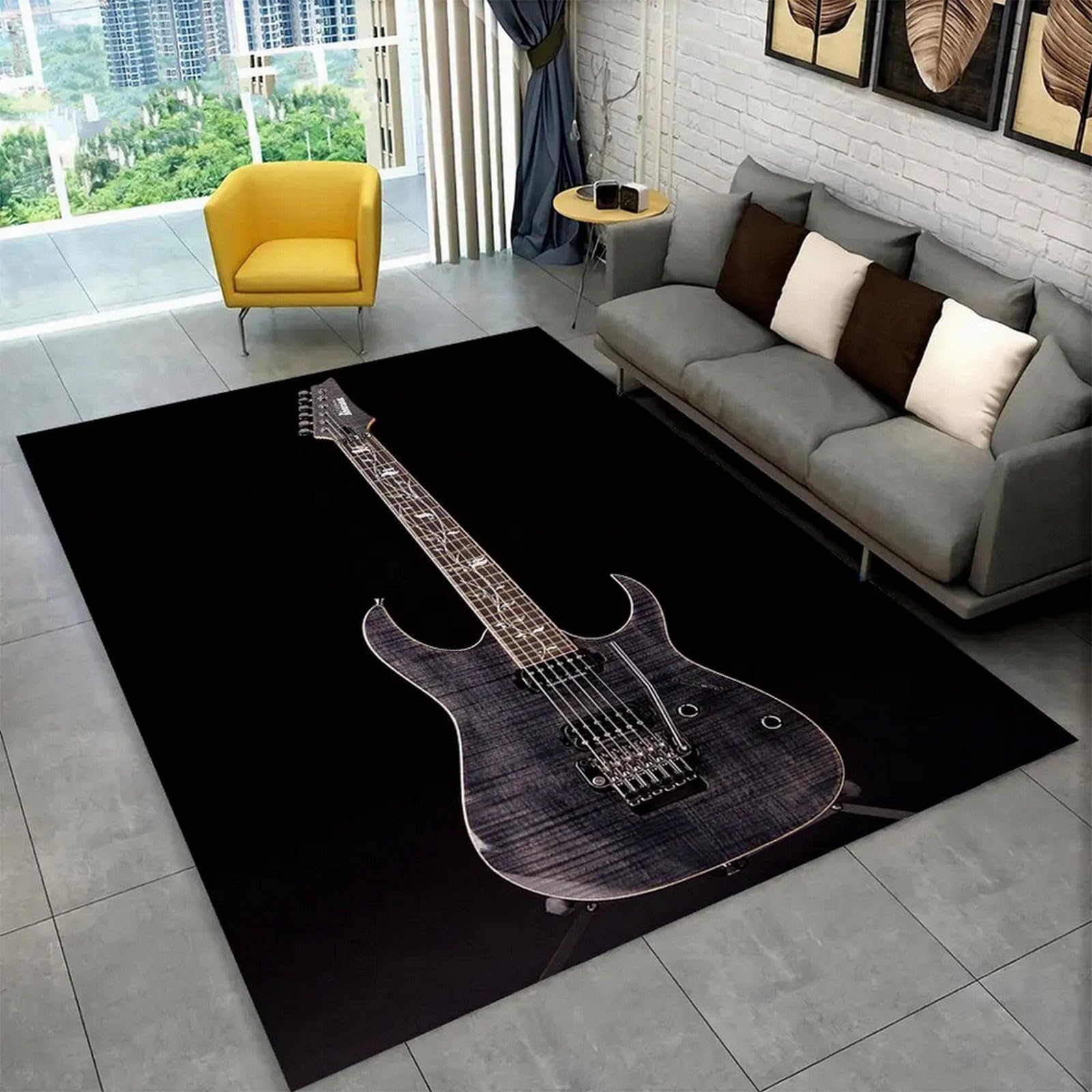 Tapis de salon guitare classique 3D 120x160 tapis de cuisine couloir gaming