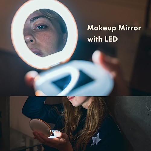 Miniatura 4 de L&L SKIN Espejo UVmagic, diseño de espejo compacto para prueba de protección solar, espejo de maquillaje de viaje con cámara UV para prueba de