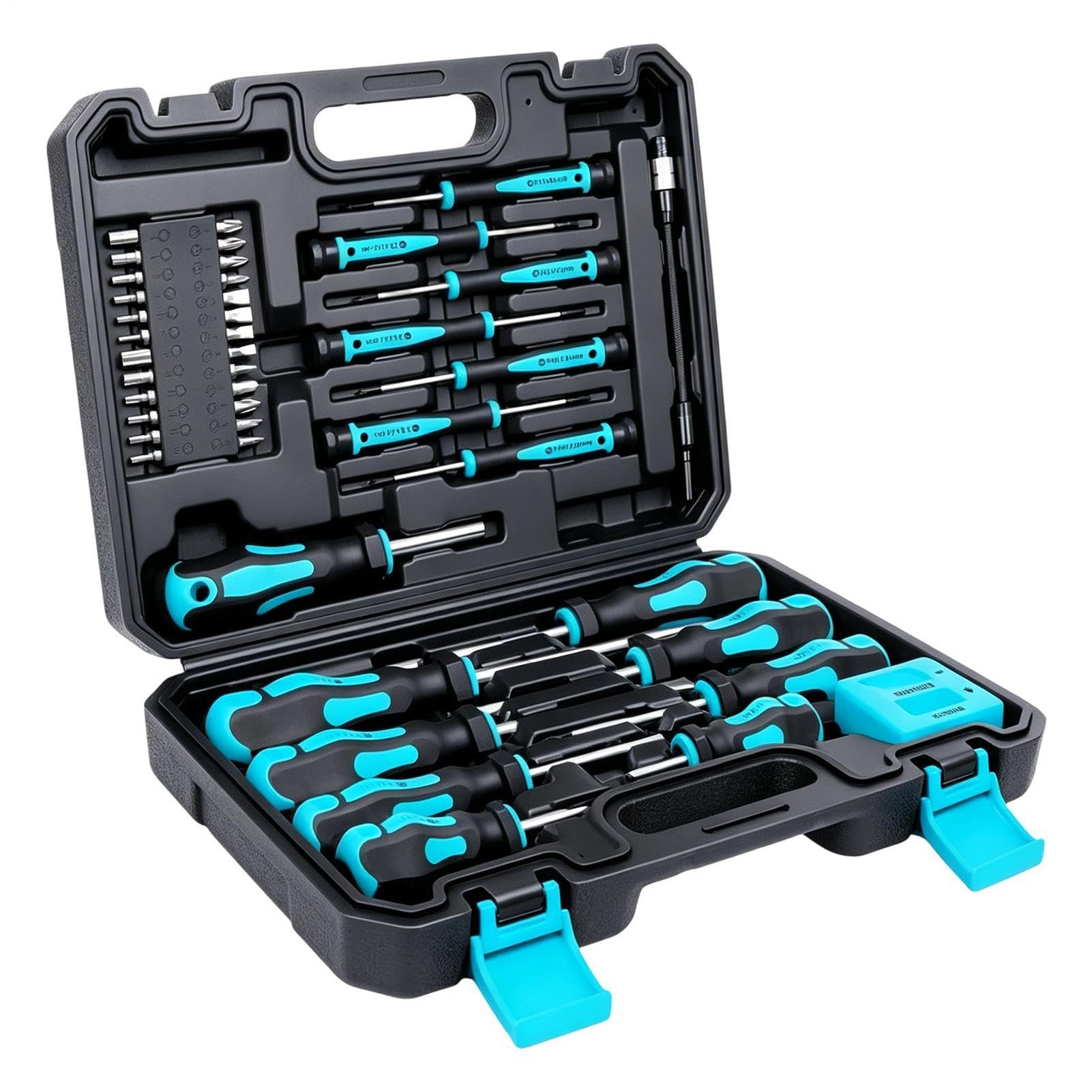 Zestaw wkrętaków grzechotkowych Precyzyjne przenośne narzędzia naprawcze | Zestaw 43-częściowy z bitami sześciokątnymi do Laptopa Komputera Okularów Zegarka Telefonu