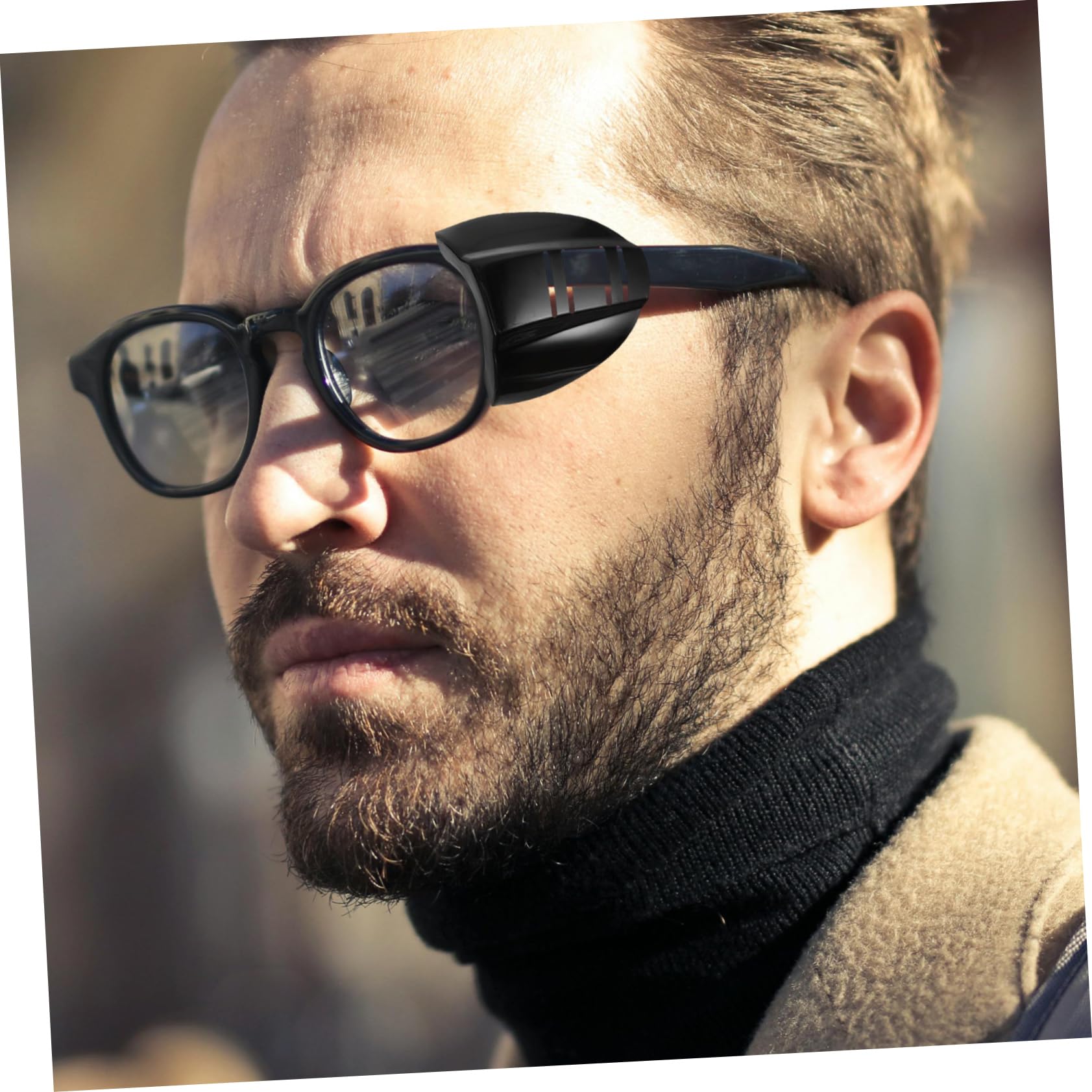 Ailes De Protection Pour Lunettes Écrans De Sécurité TPU Black 4 Pièces